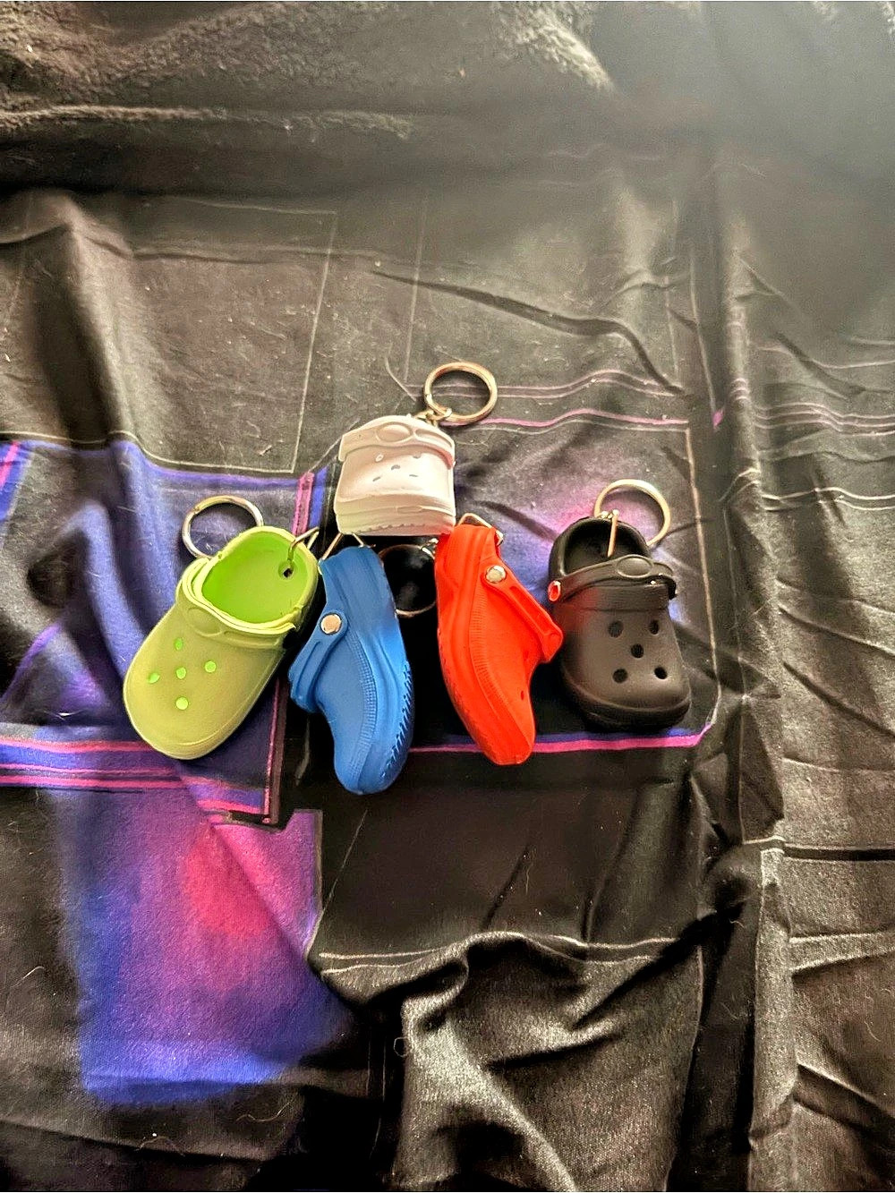 Multicolor Mini Clog-Style Shoe Keychain Set - Picture 2 of 2
